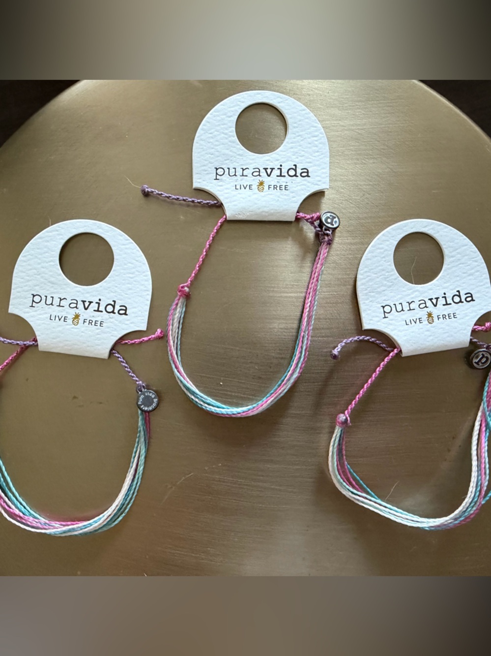 Pura Vida Kids Pastel Bracelet Set - Pink, Teal & White